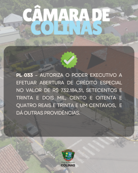 Câmara aprova crédito especial para a secretaria de Agricultura